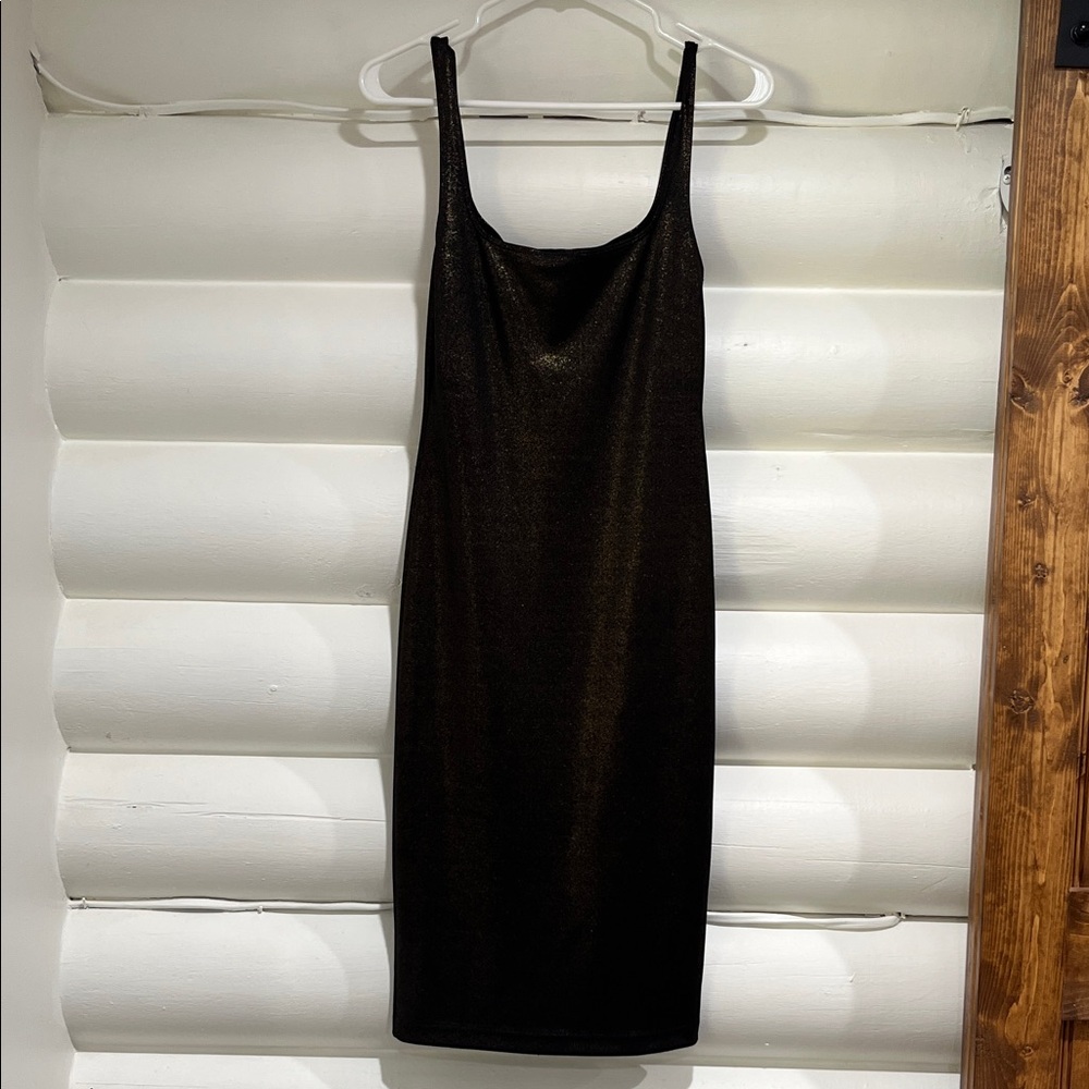 American Apparel Shimmering Black Midi Dress